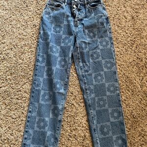 PacSun Blue Floral Patterned Jeans